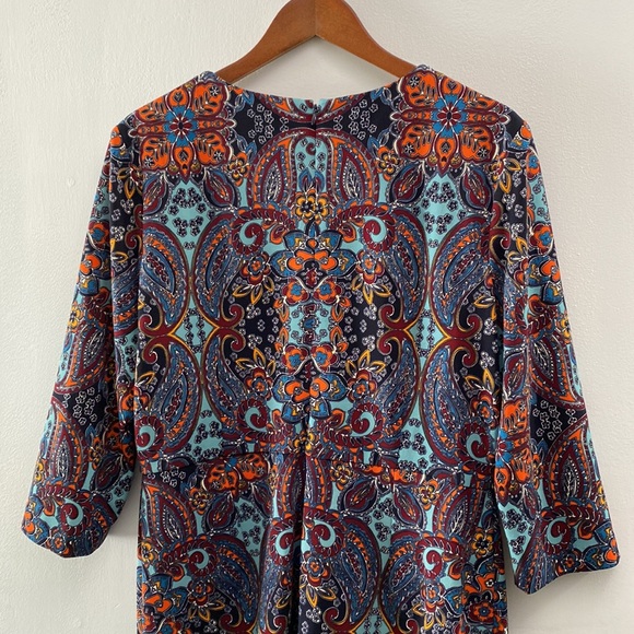 Liz Claiborne Paisley Print Dress, Size 14 - Picture 4 of 11